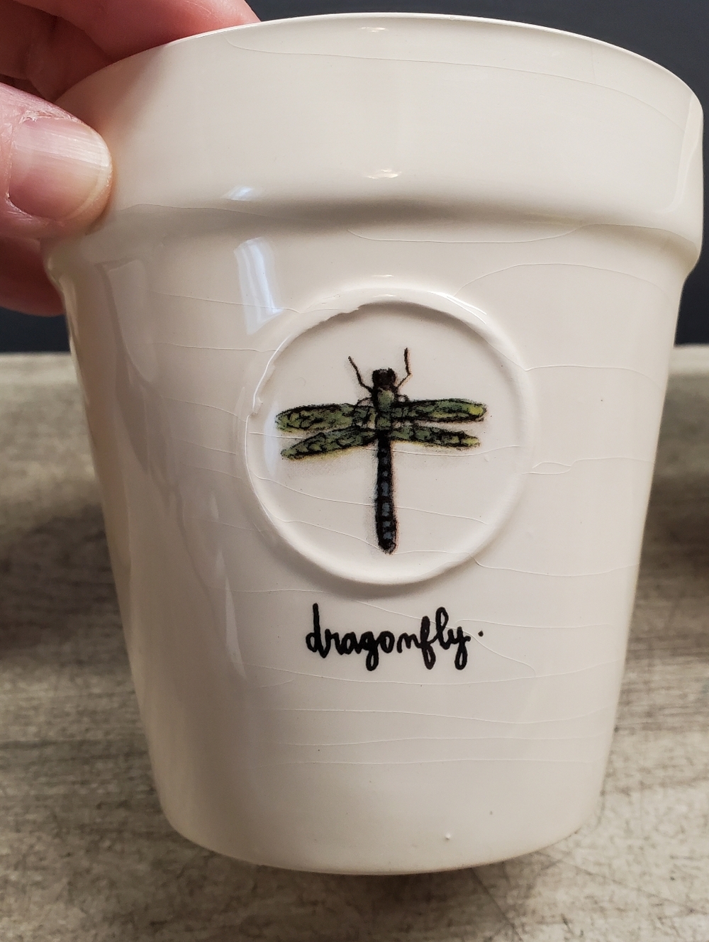 3 Rae Dunn planters with insect design - Picture 4 of 9